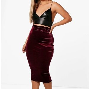Burgundy Velvet Skirt